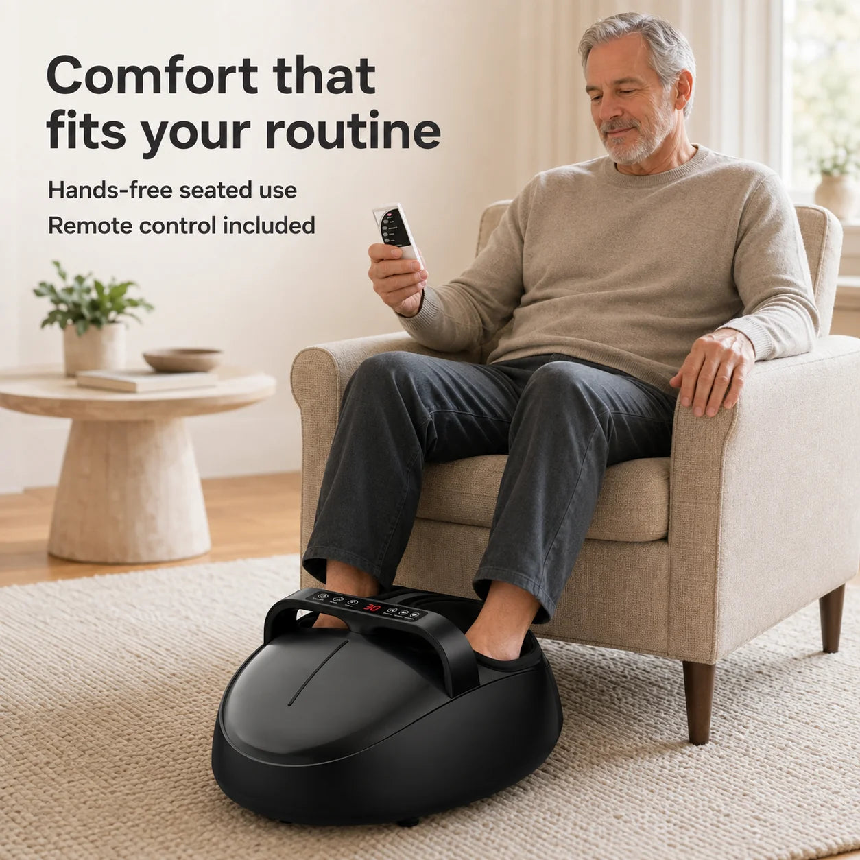Foot Massager Shiatsu Deep-Kneading Heat & Remote Control