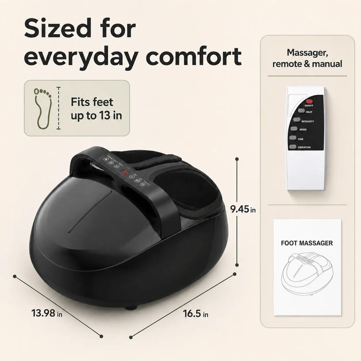 Foot Massager Shiatsu Deep-Kneading Heat & Remote Control