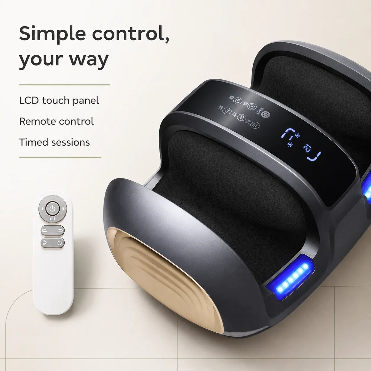 Foot Massager Shiatsu Heated Remote & Touch Controls