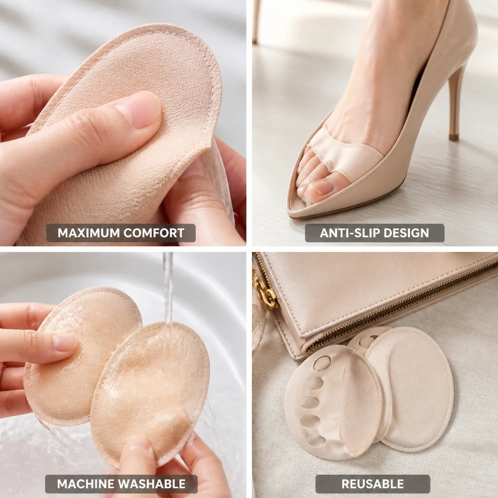 Foot Pads Anti-Slip Cotton Lined Machine Washable