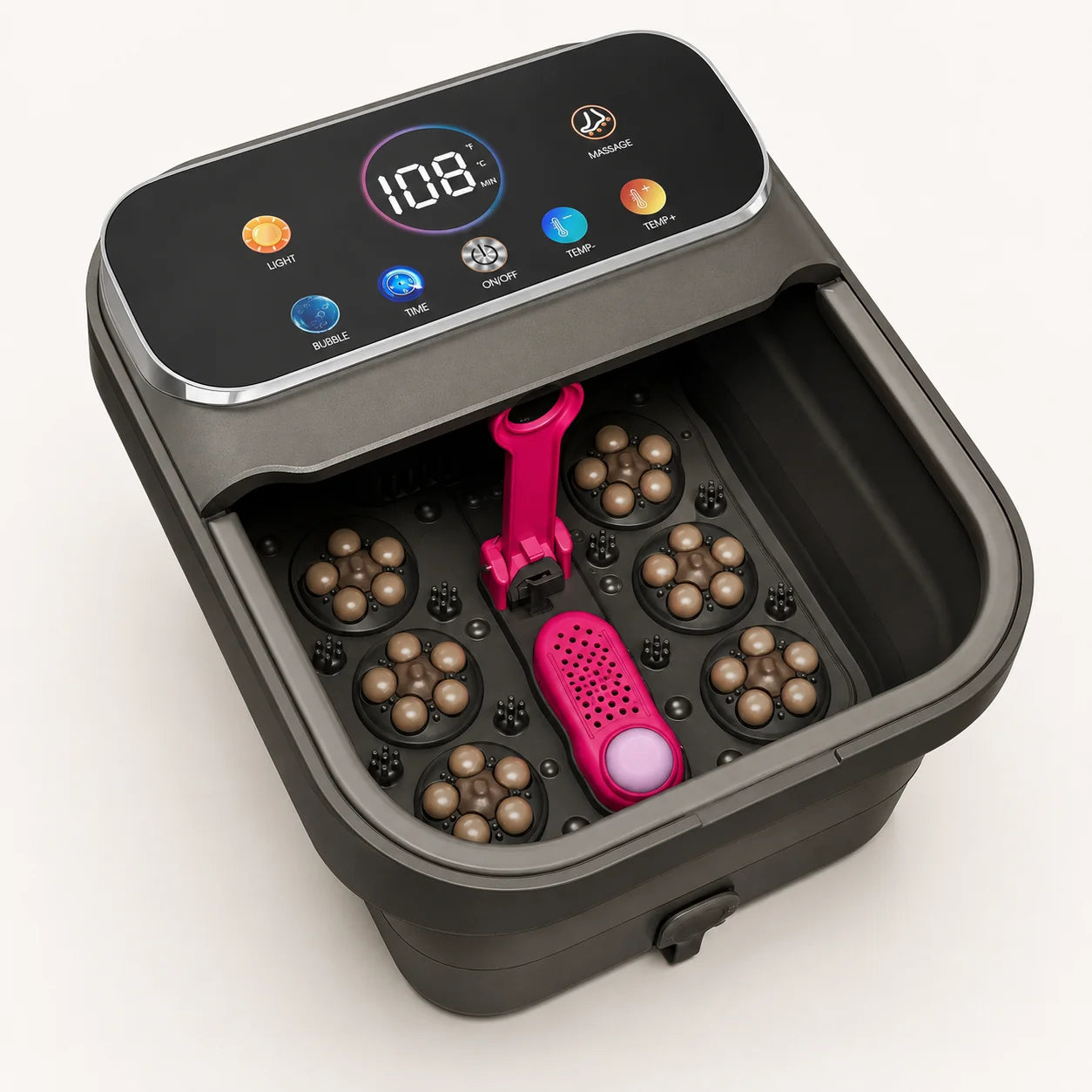 Foot Spa Collapsible Heated Bubble & Roller Massage