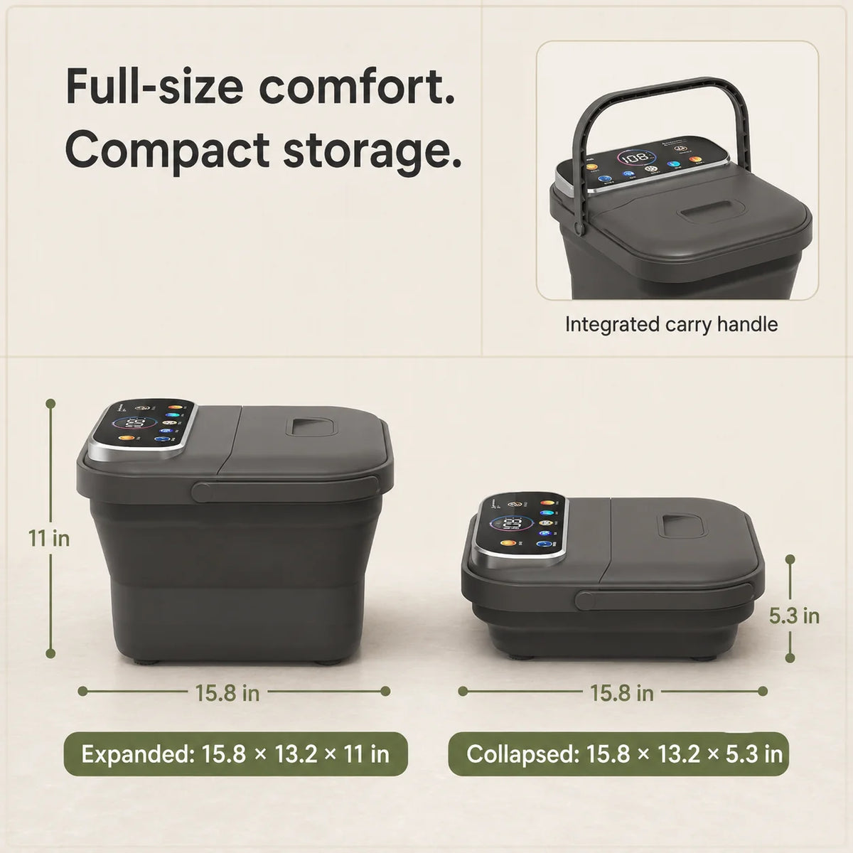 Foot Spa Collapsible Heated Bubble & Roller Massage