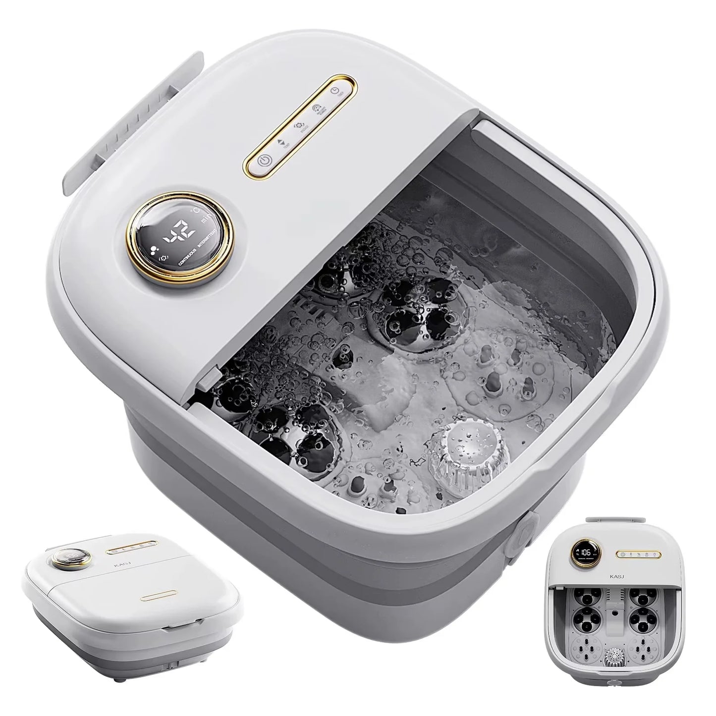 Foot Spa Foldable Heated Bubble & Roller Massage