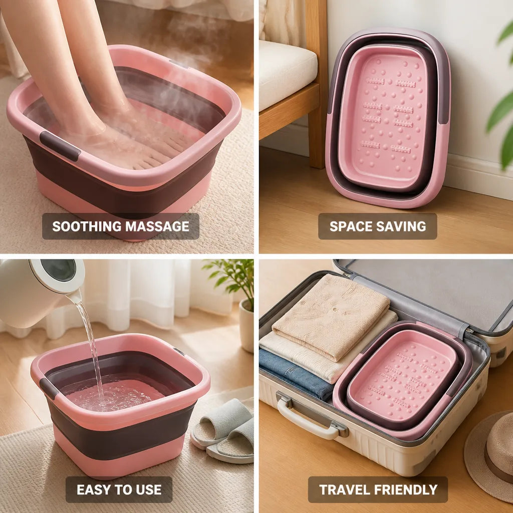 Foot Spa Foldable Warm Soak & Massage Rollers