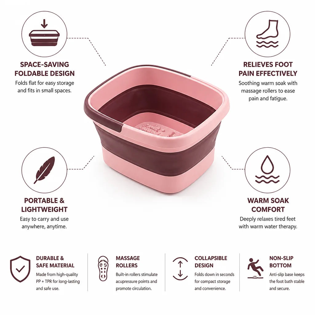 Foot Spa Foldable Warm Soak & Massage Rollers