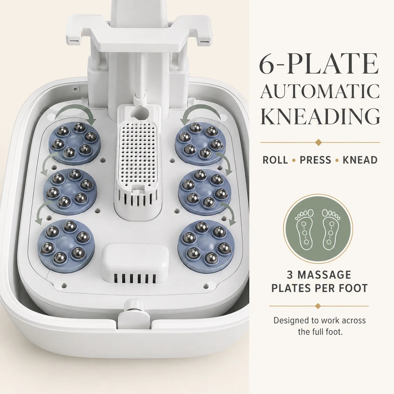 Foot Spa Massager Heated 3D Rollers & Calf Jets