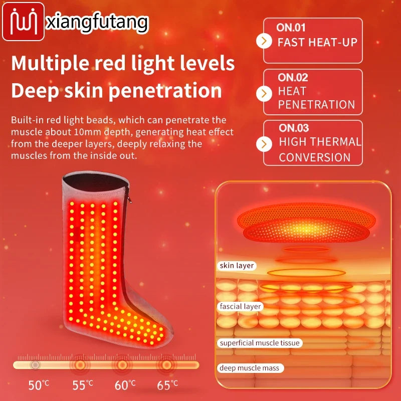 Foot Wrap Red Light Therapy & Vibration 3 Heat Levels