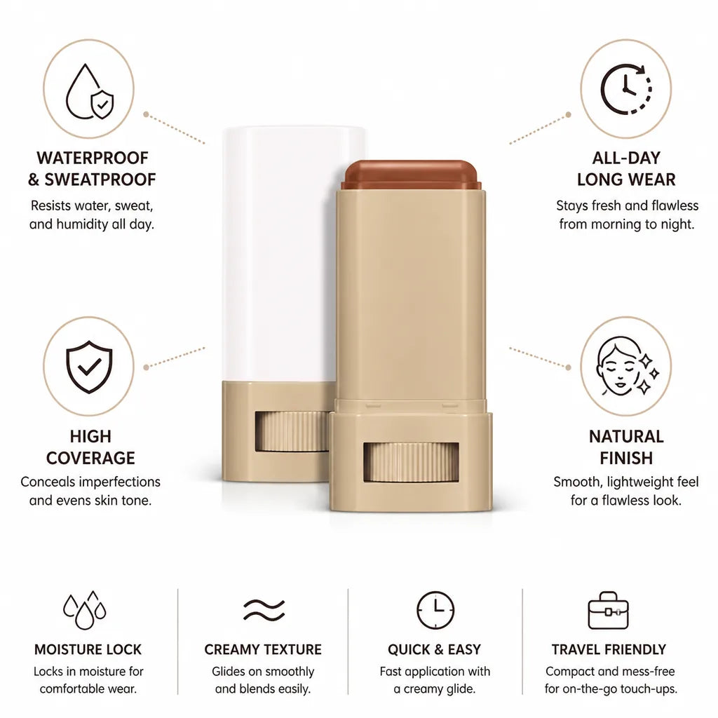 Foundation Stick High Coverage Waterproof All-Day Wear