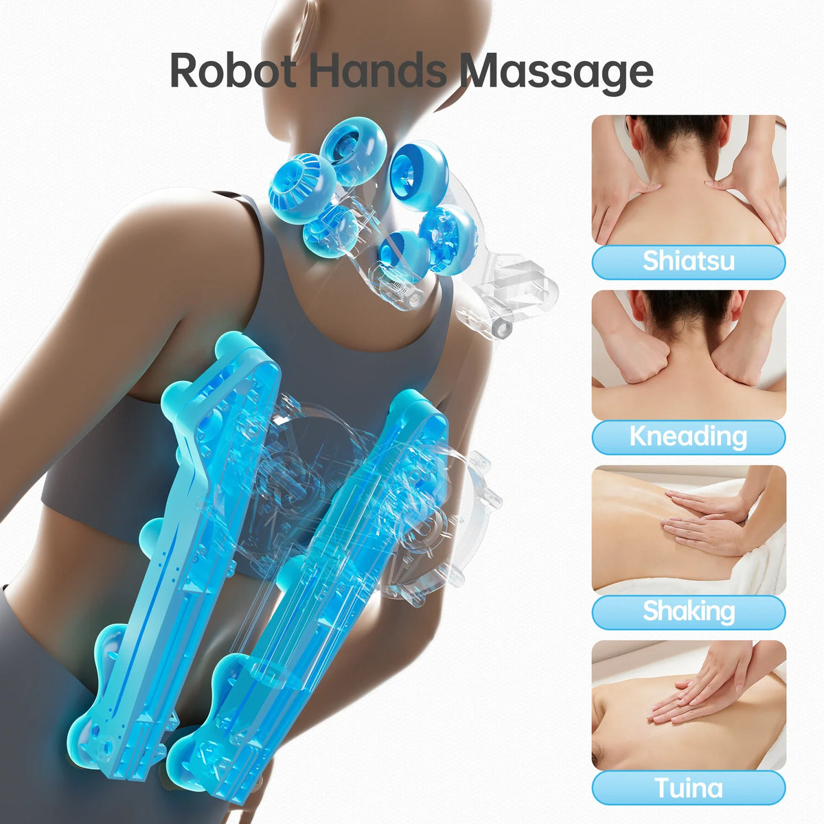 Full-Body Massage Chair 18 Bionic Rollers & Heat Therapy