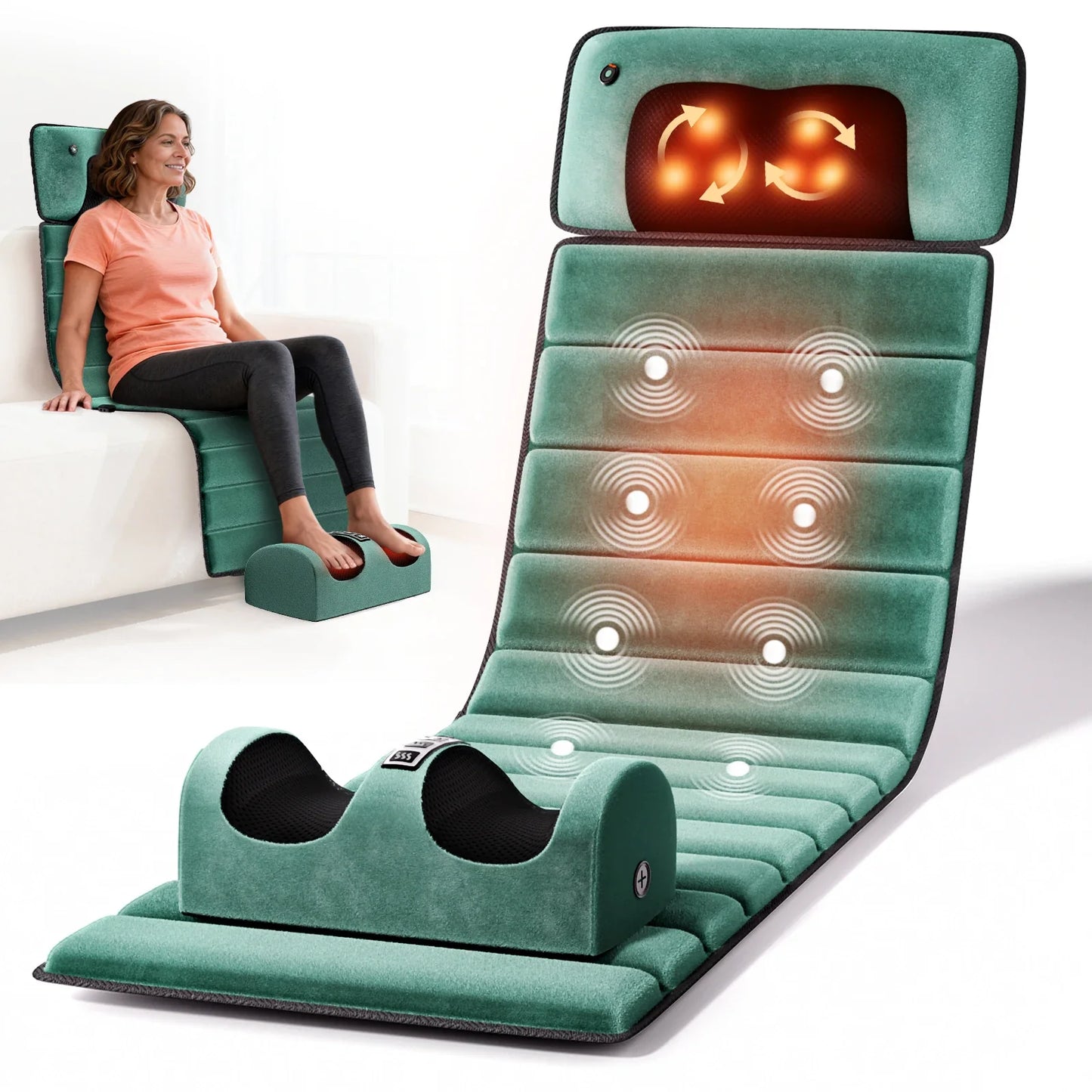 Full-Body Massage Mat 10-Point Vibration & Heat