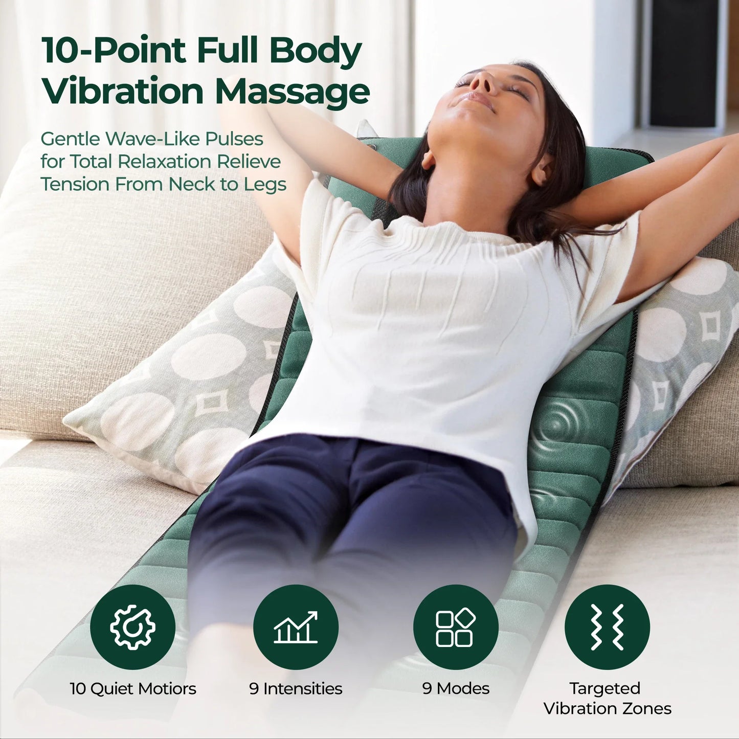 Full-Body Massage Mat 10-Point Vibration & Heat