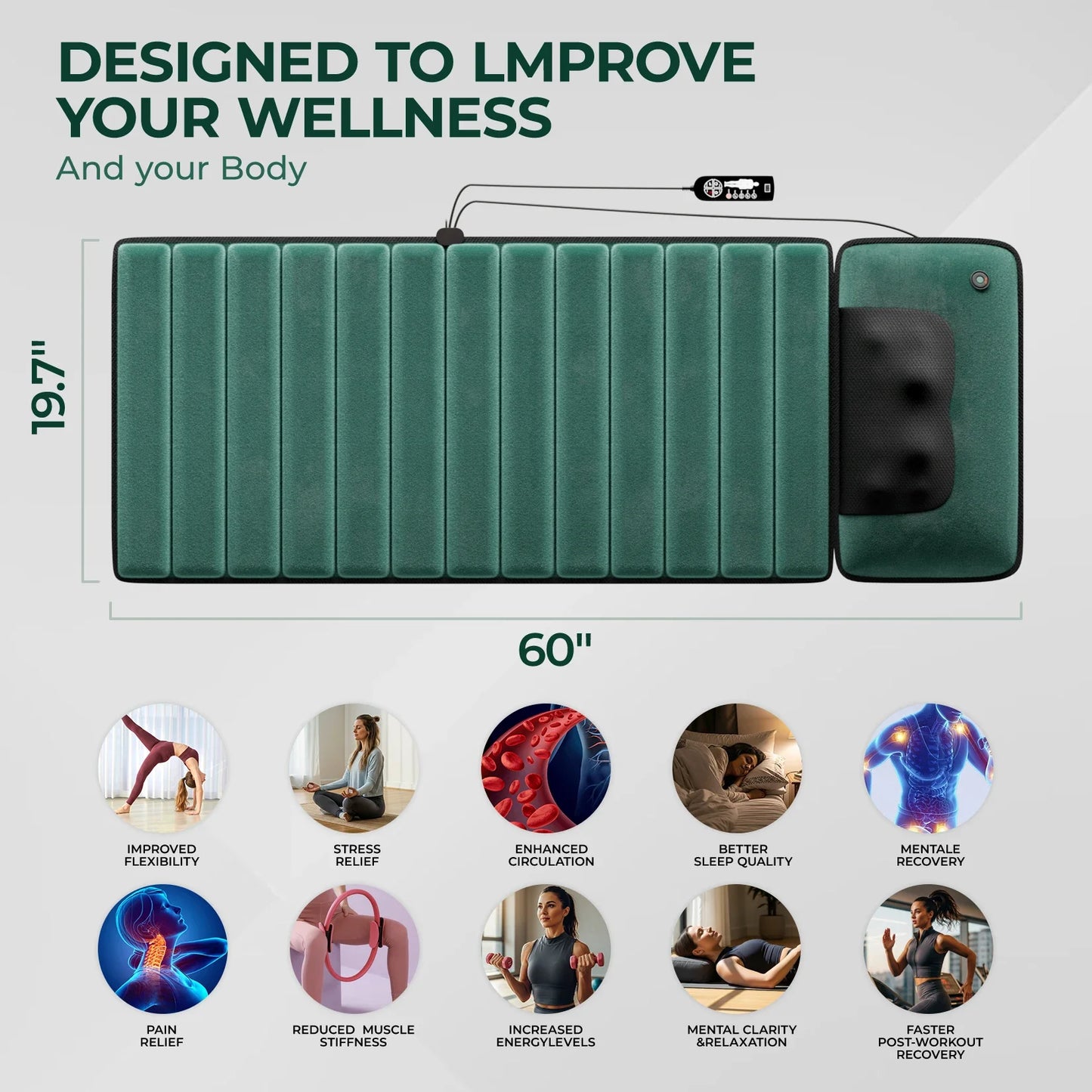 Full-Body Massage Mat 10-Point Vibration & Heat