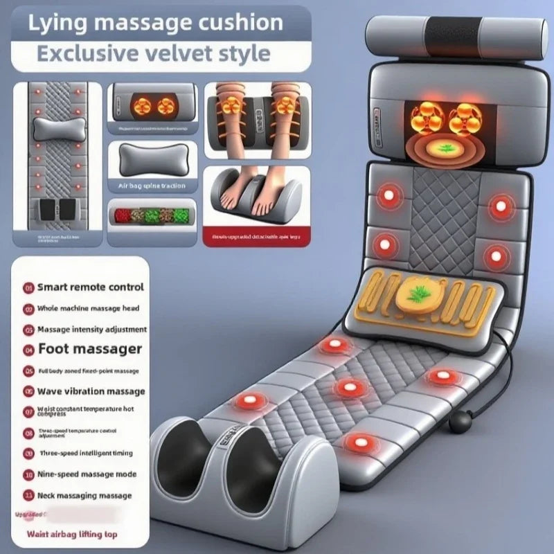 Full Body Massage Mat 10-Zone Vibration & Heat