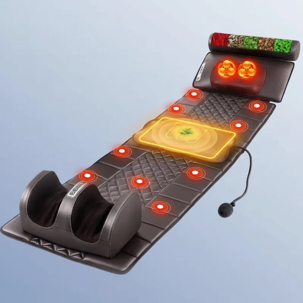 Full Body Massage Mat 10-Zone Vibration & Heat