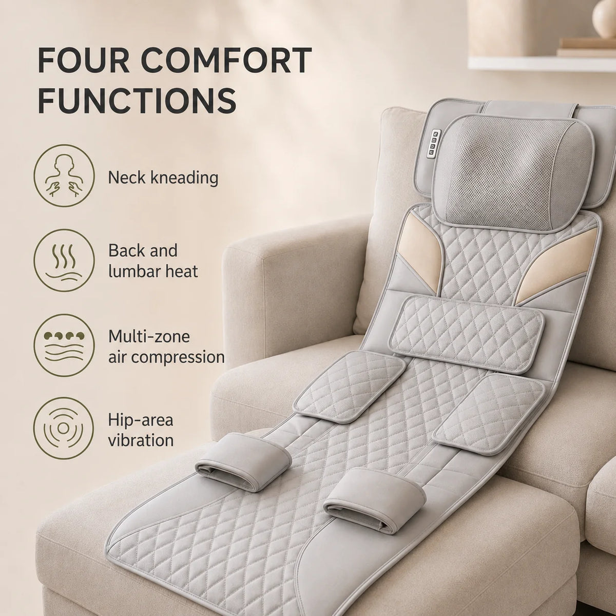 Full Body Massage Mat Neck Kneading & Heat Zones