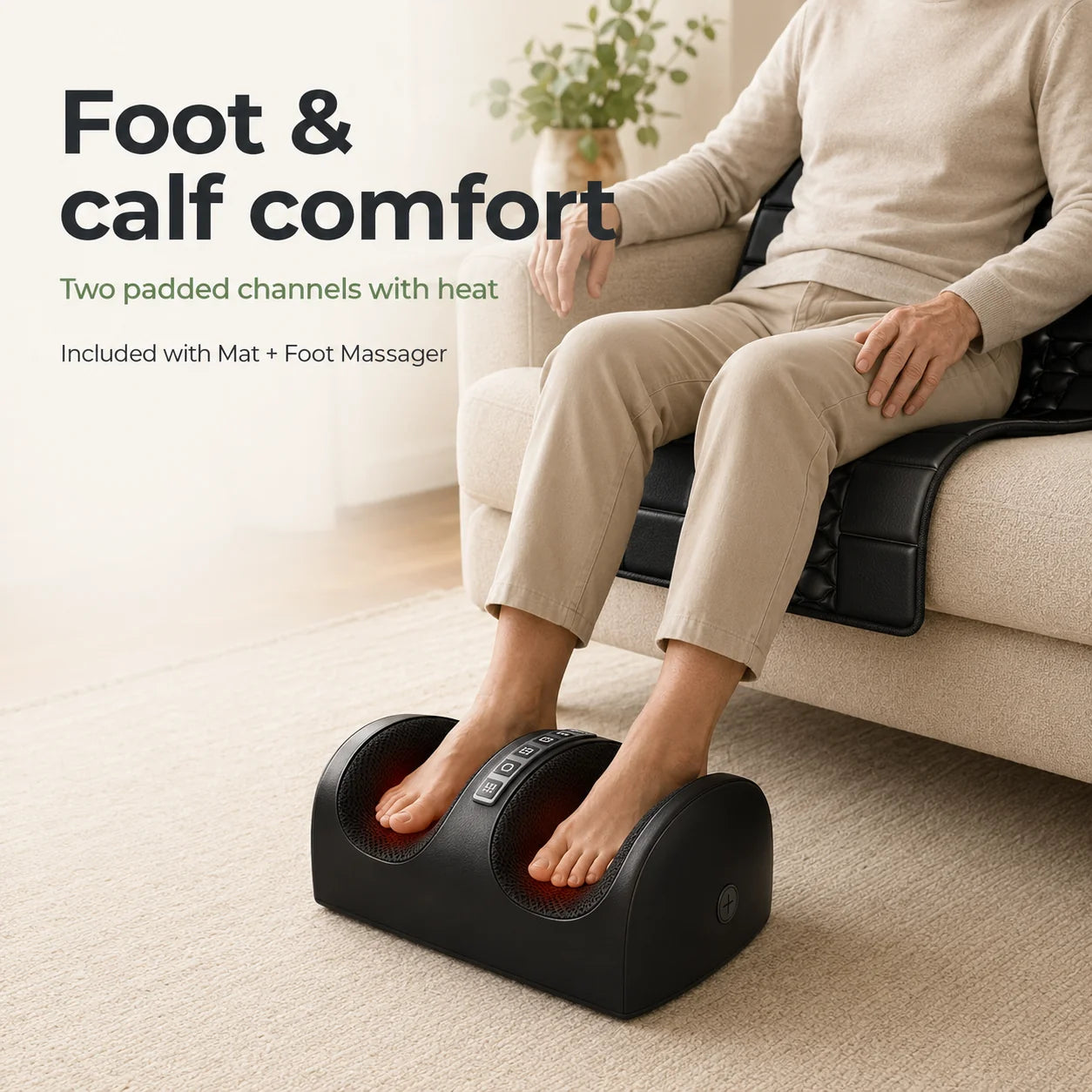 Full-Body Massage Mat Shiatsu Nodes 9 Modes & Heat