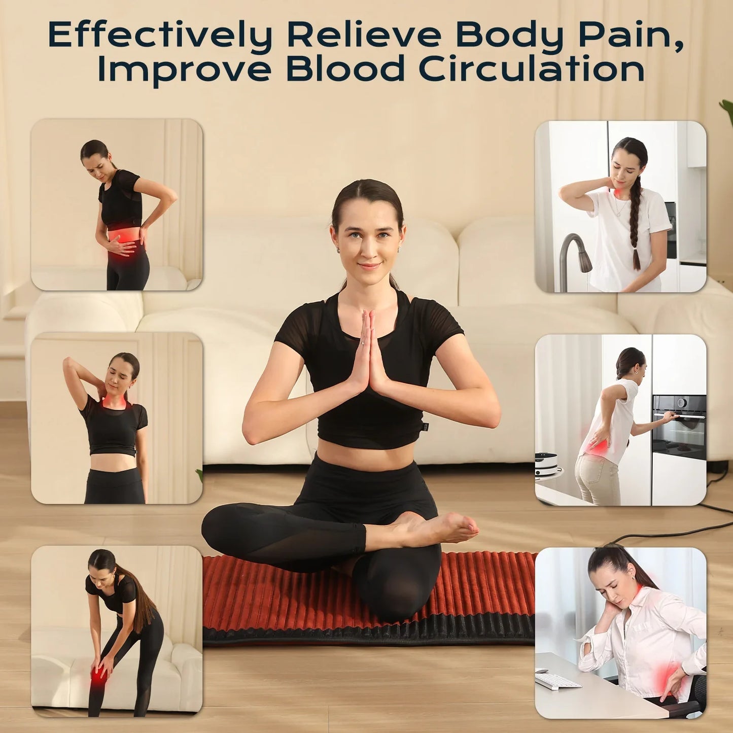 Full-Body Therapy Mat PEMF & Far-Infrared Gemstone Layer