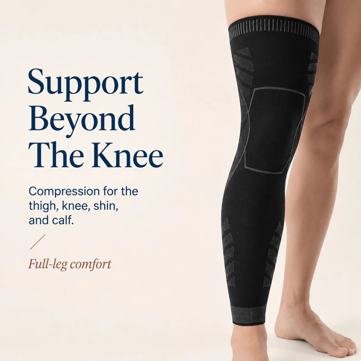Full-Leg Compression Sleeve Non-Slip Breathable Thigh & Knee Support