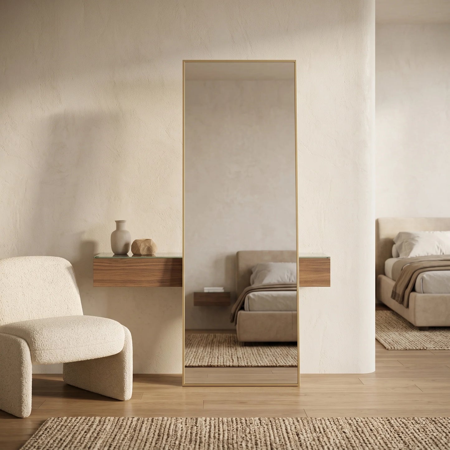 Full-Length Mirror Aluminum Frame 64 x 21 In