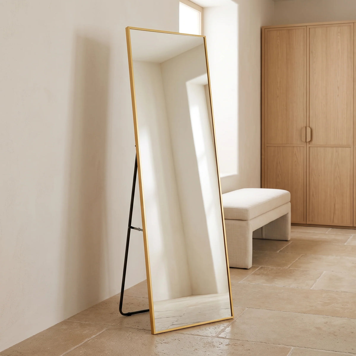 Full-Length Mirror Aluminum Frame 64 x 21 In