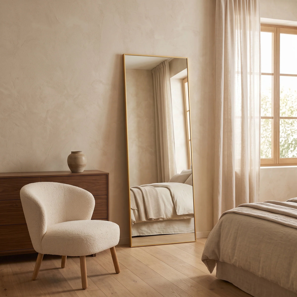 Full-Length Mirror Aluminum Frame 64 x 21 In
