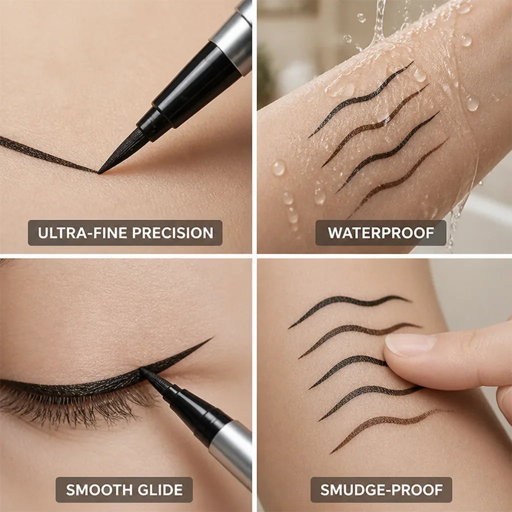 Gel Eyeliner Pen Ultra-Fine Tip Waterproof & Smudge-Proof
