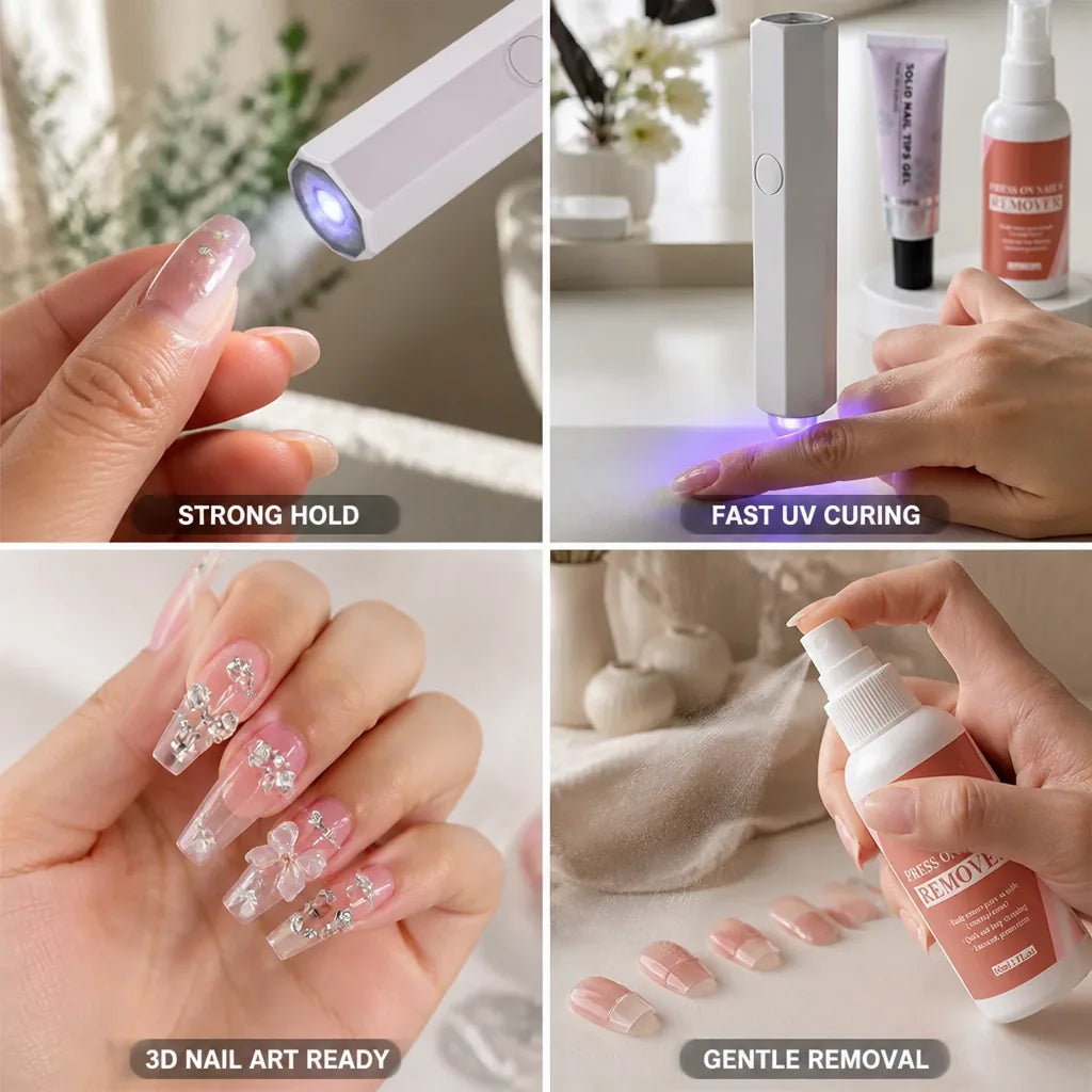 Gel Nail Kit Strong Hold & UV Lamp