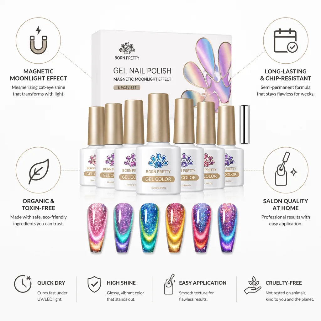 Gel Nail Polish Magnetic Moonlight Effect Semi-Permanent & Organic