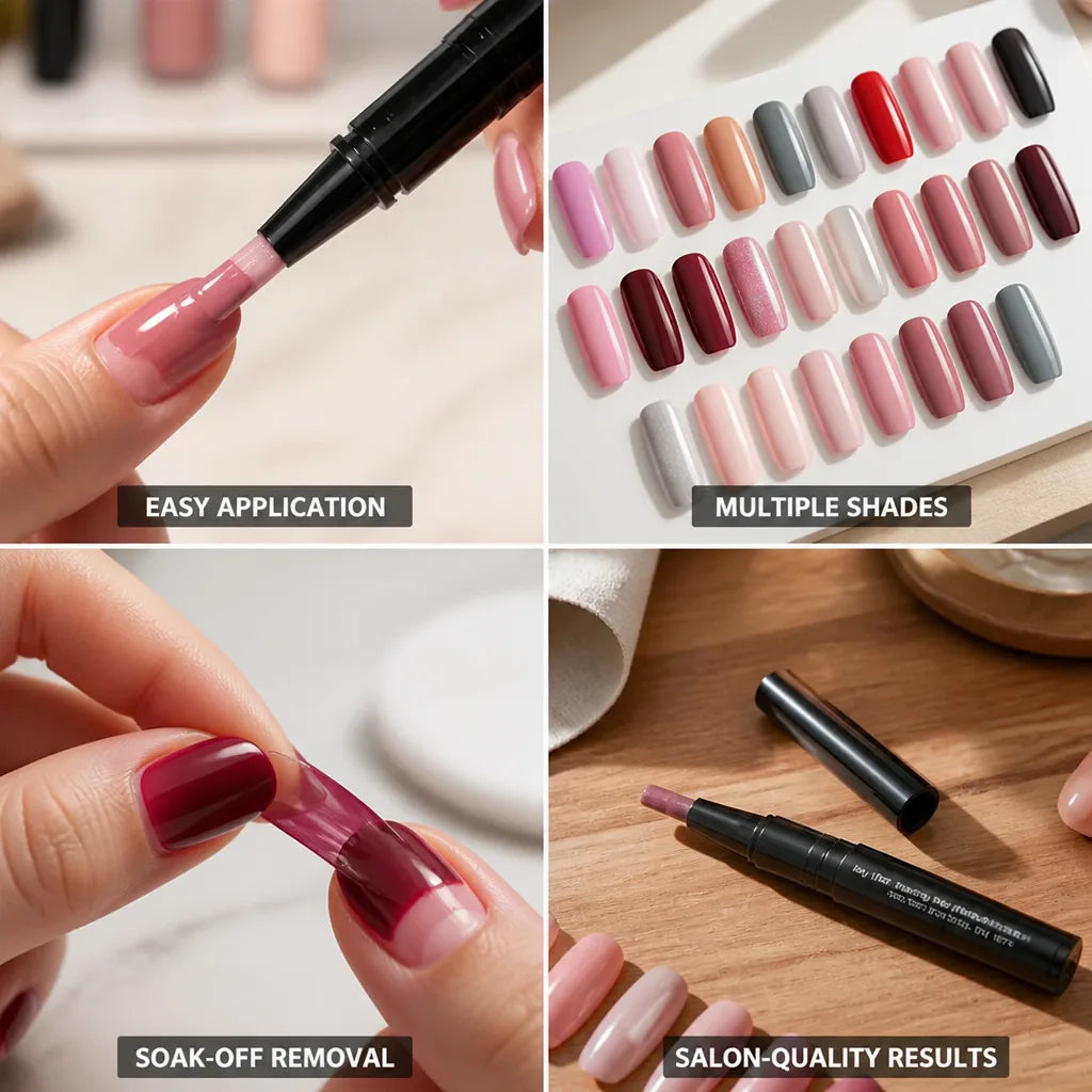 Gel Nail Polish Set Salon-Quality Soak-Off 4-Piece