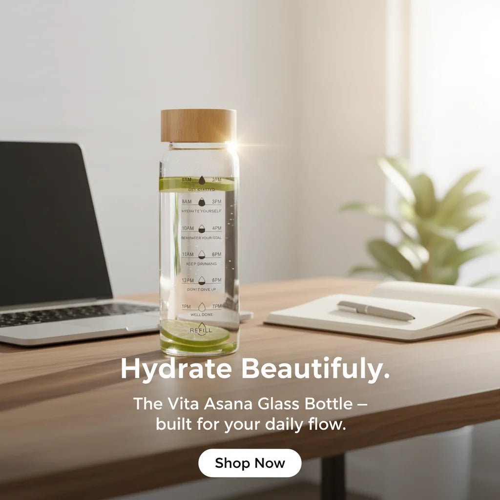 Glass Water Bottle Time Markings Borosilicate Leakproof Bamboo Lid