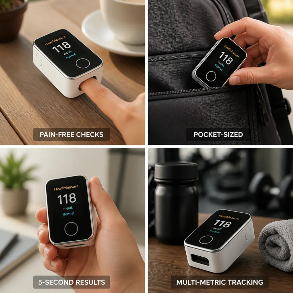 Glucose Monitor Non-Invasive Painless 5-Second Readings