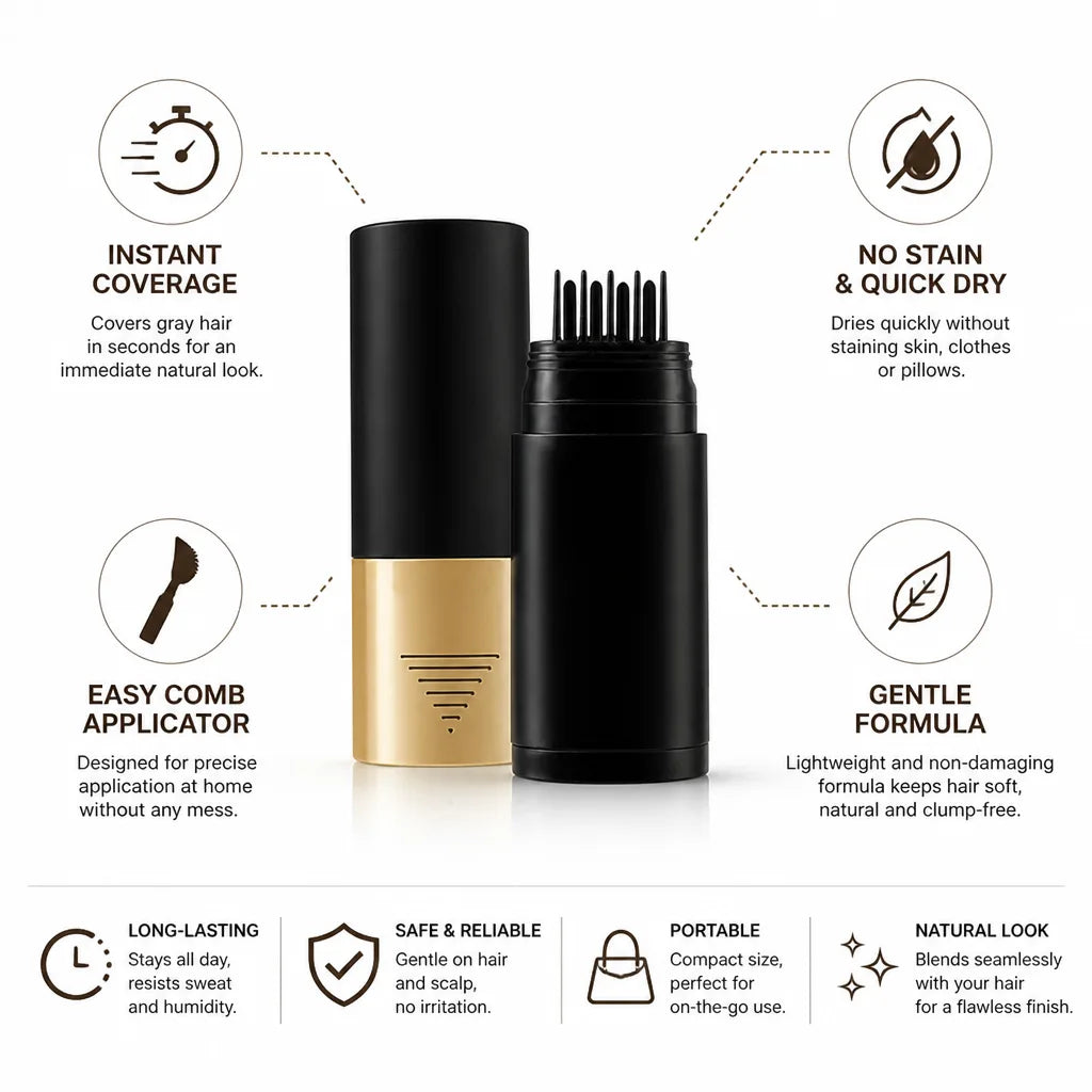 Gray Hair Touch-Up Comb No Stain & Quick Dry