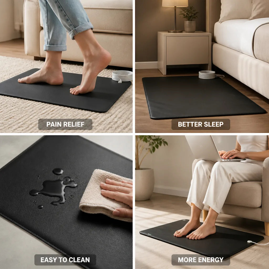 Grounding Mat Faux Leather Cable & Adapter