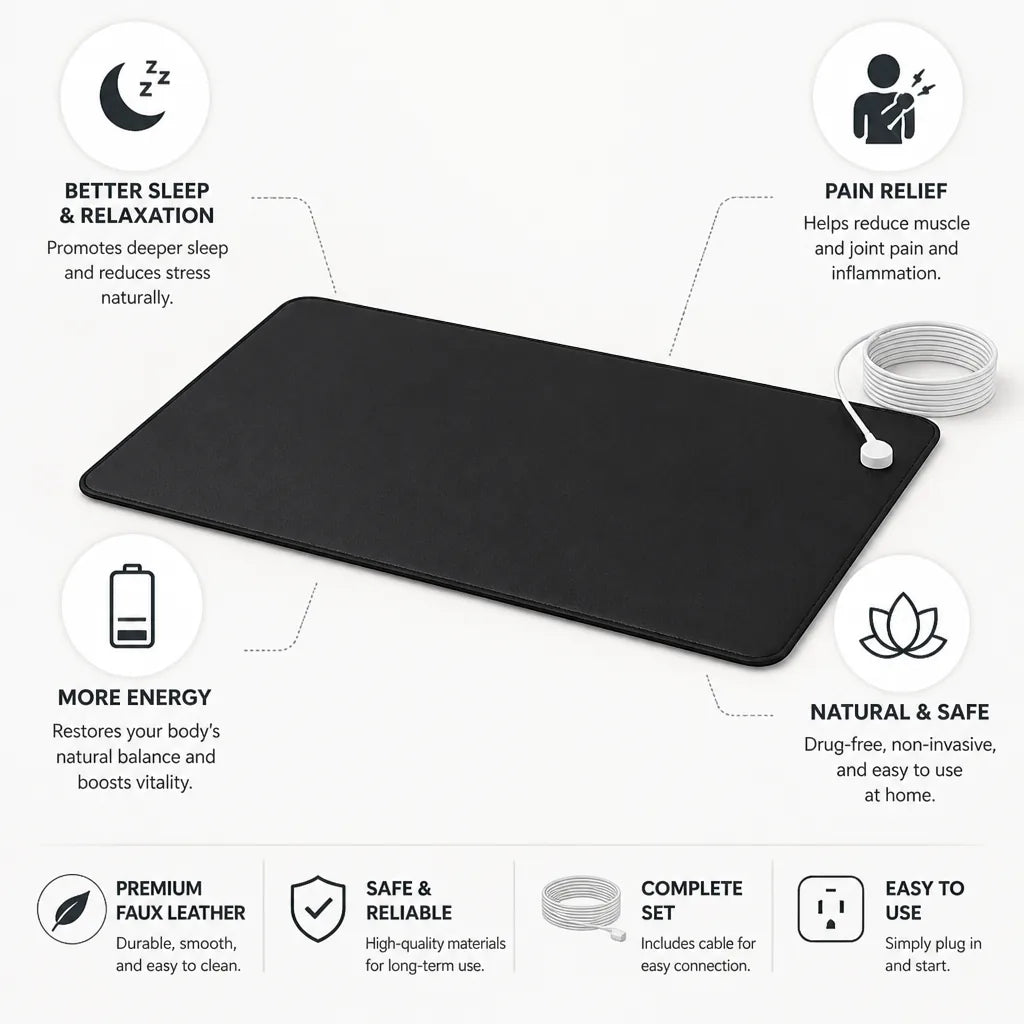Grounding Mat Faux Leather Cable & Adapter