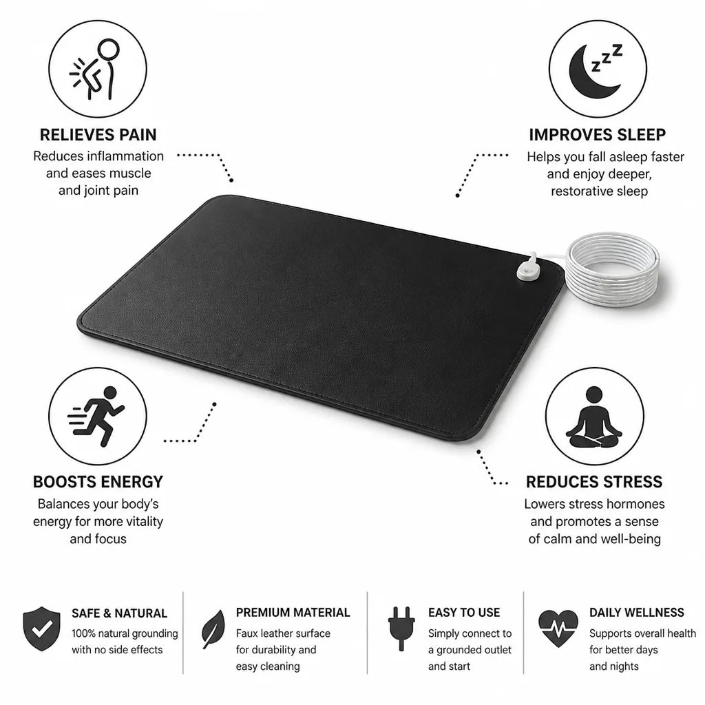 Grounding Sleep Mat Faux Leather Sleep & Pain Relief