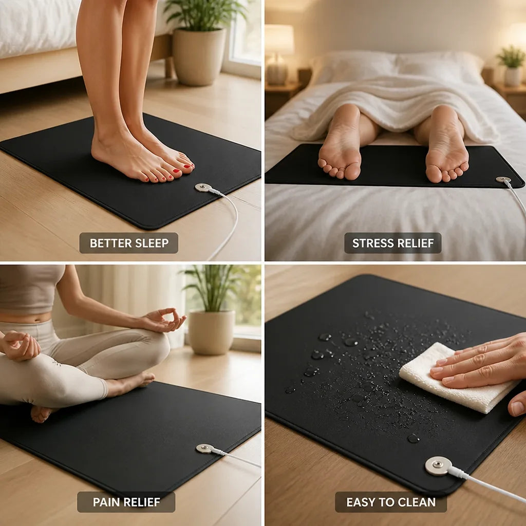 Grounding Sleep Mat PU Leather Stress Relief
