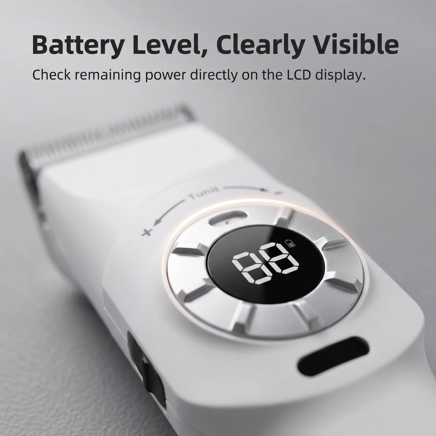 Hair Clipper Adjustable Length LCD Display Detachable Blade