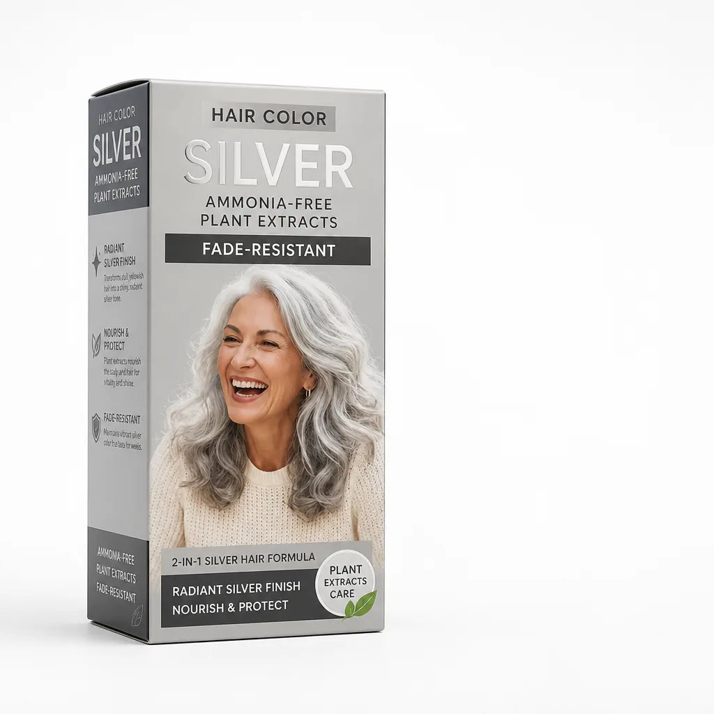 Hair Color Silver Ammonia-Free Plant Extracts Fade-Resistant