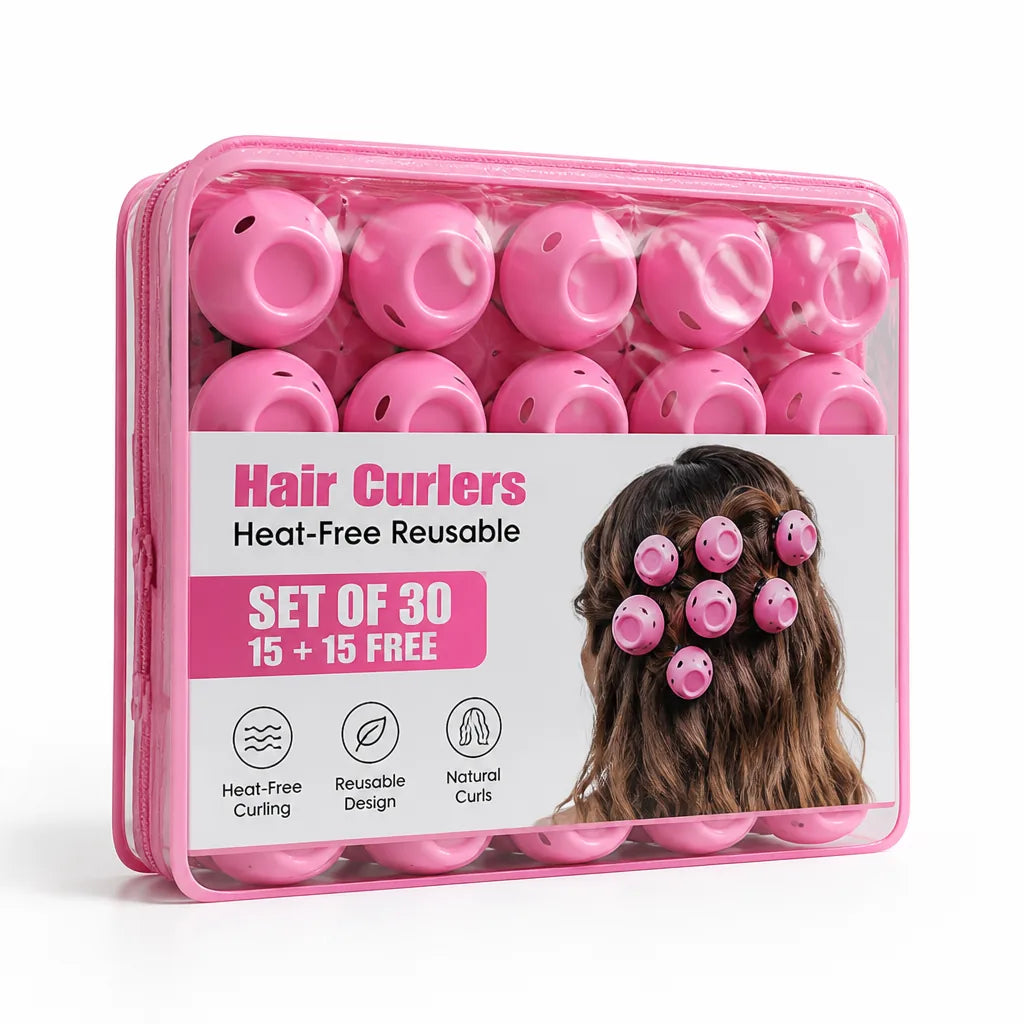 Hair Curlers Heat-Free Reusable Set of 30
