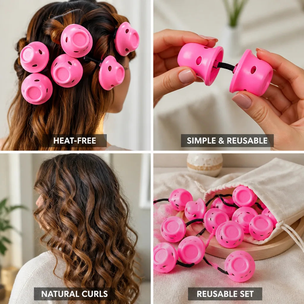 Hair Curlers Heat-Free Reusable Set of 30