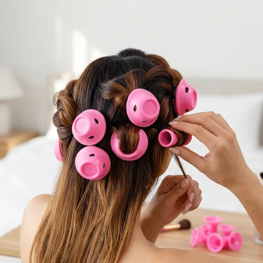 Hair Curlers Heat-Free Silicone Set of 10