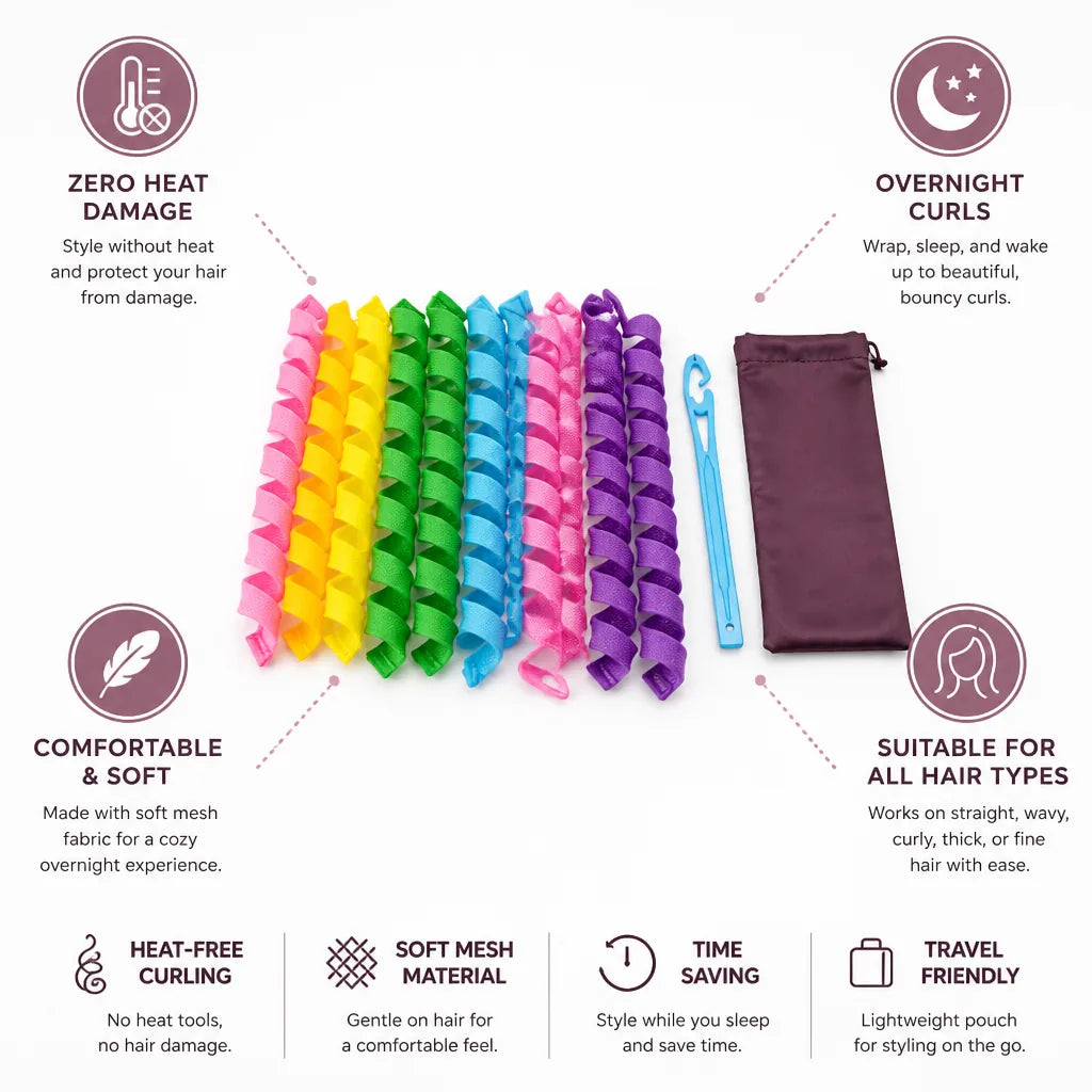 Hair Curling Bands Heat-Free Overnight Set of 12