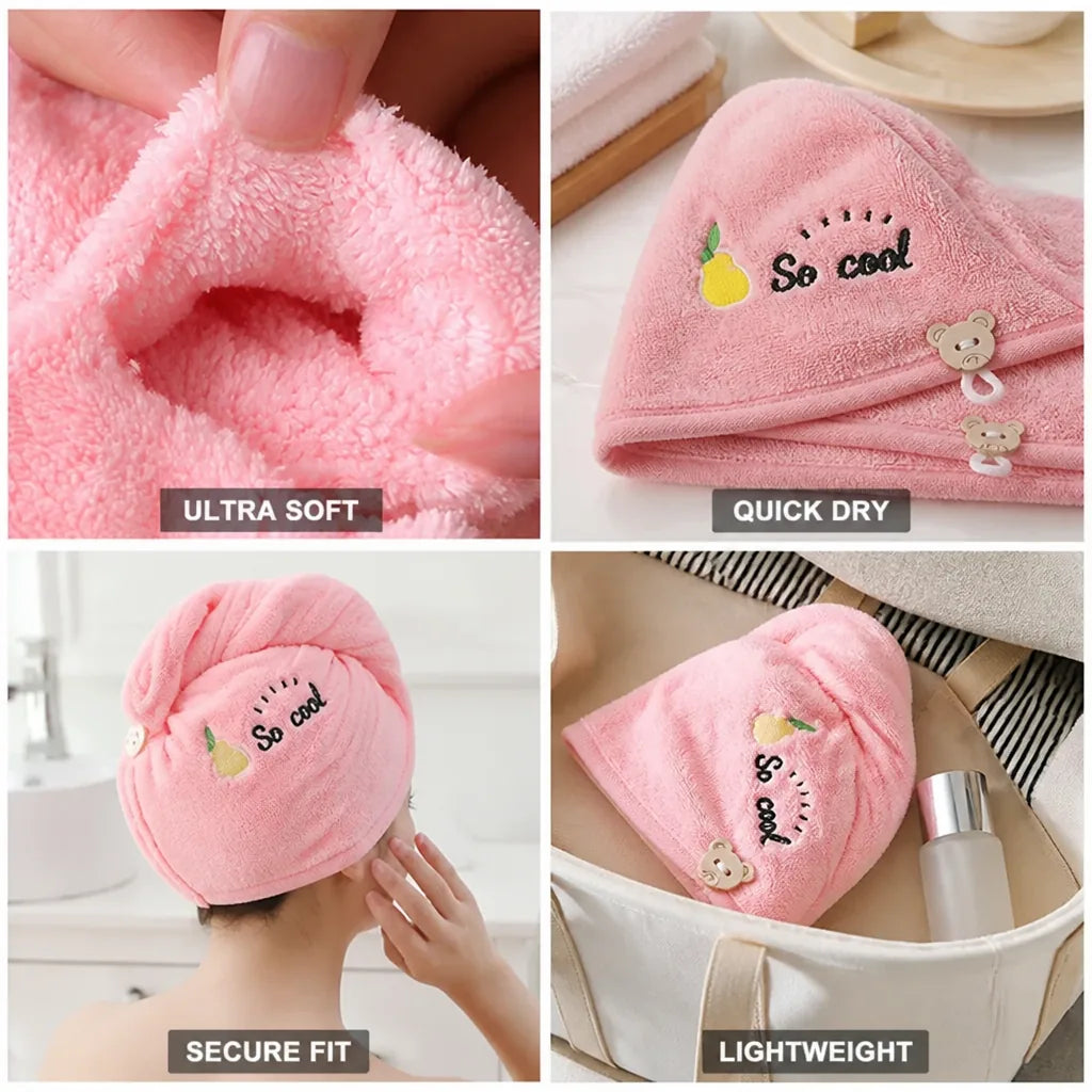 Hair Drying Towel Quick-Dry Microfiber 2-Pack