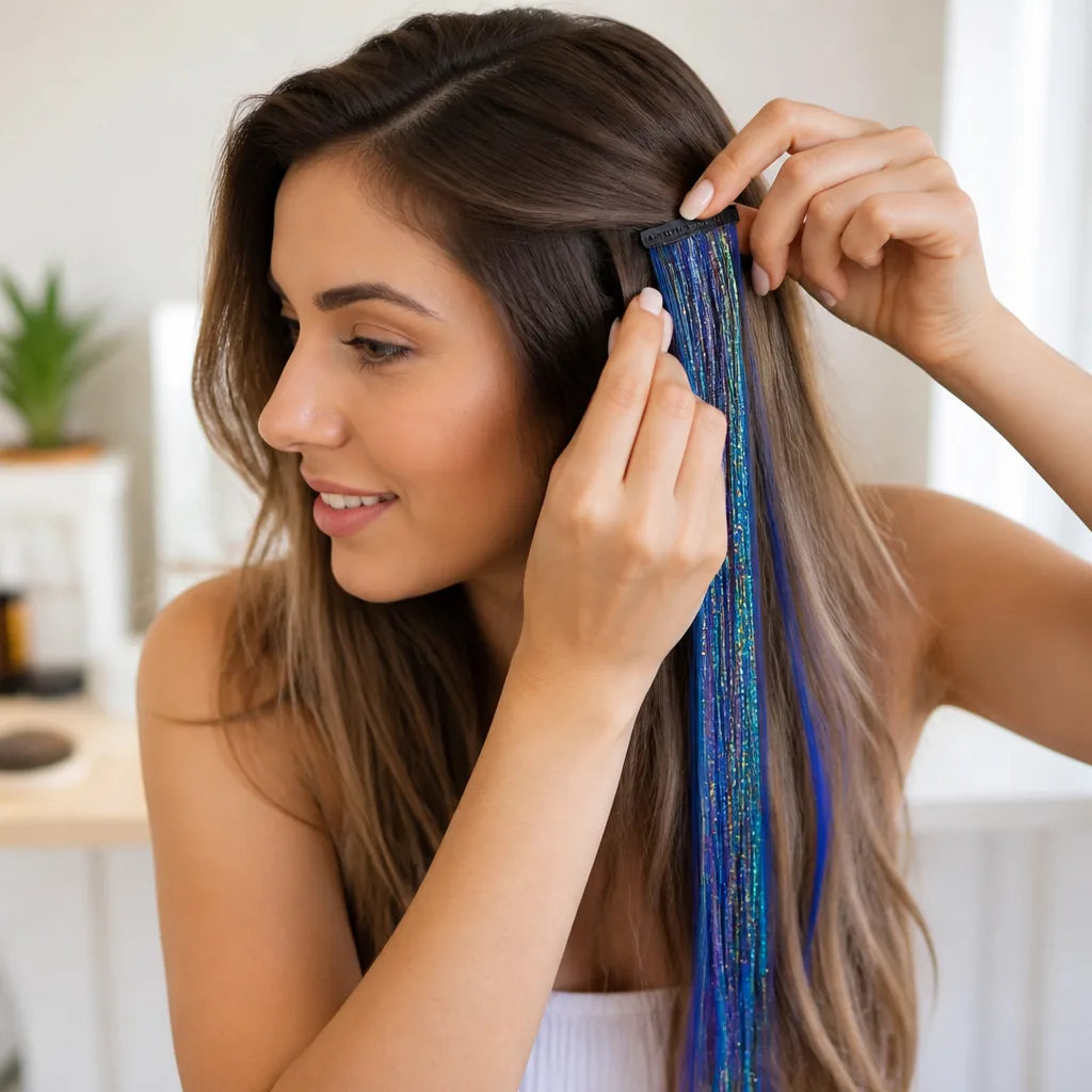 Hair Extensions Clip-On & Tape-On Shimmer Strips