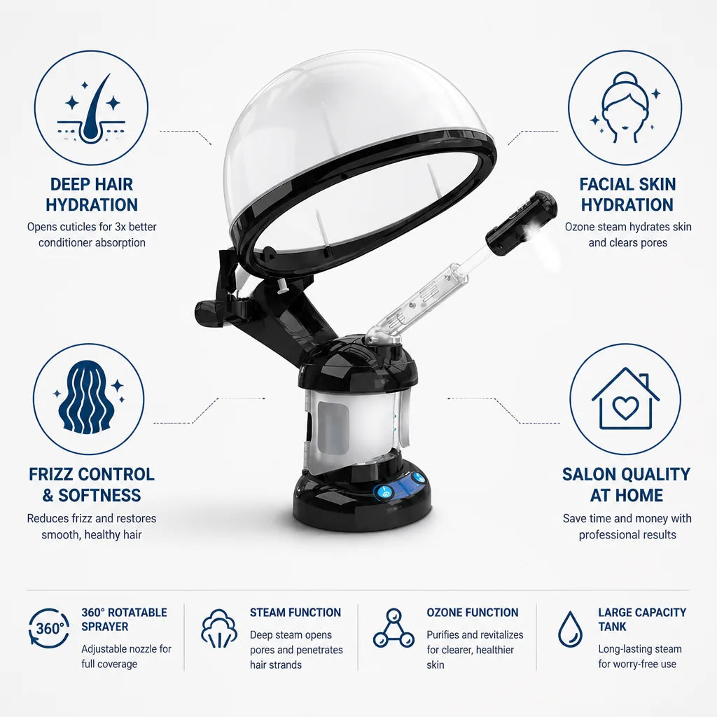 Hair & Facial Steamer Salon Quality Deep Hydration