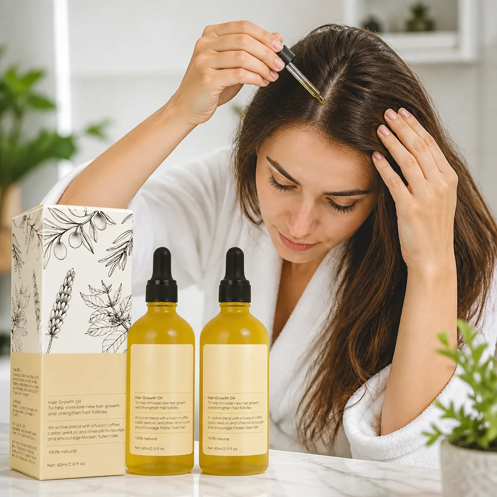 Hair Growth Oil Vegan Plant-Based Set of 2