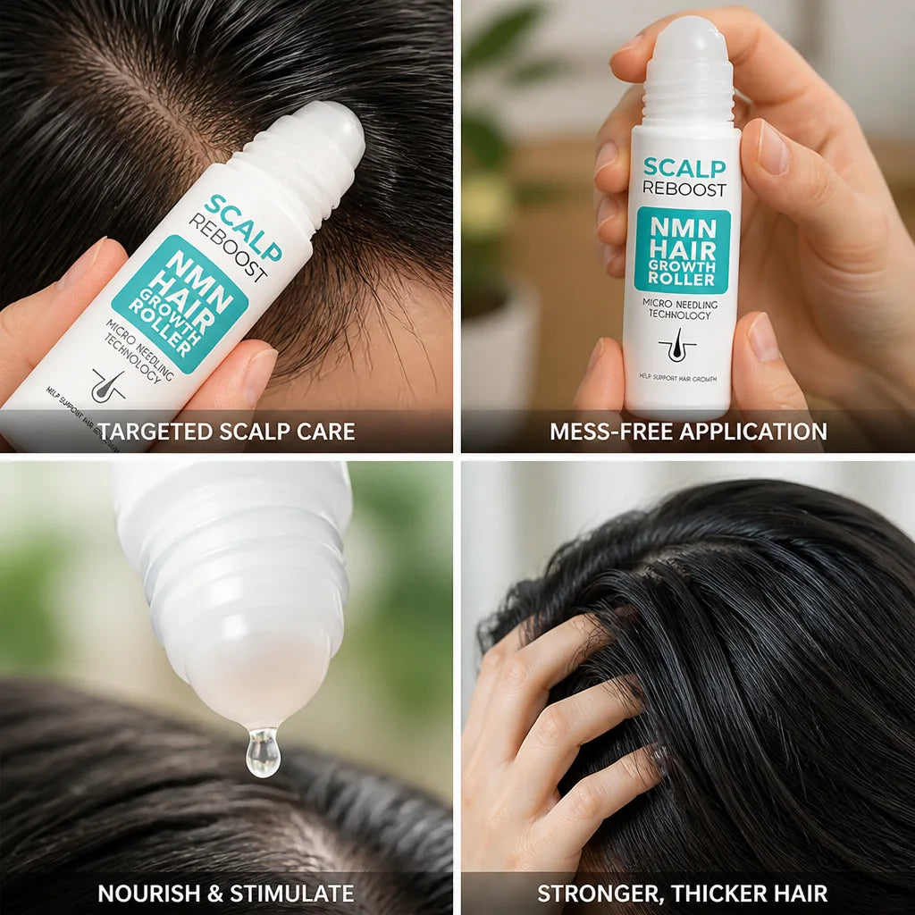 Hair Growth Serum Roll-On Mess-Free Strengthens & Thickens