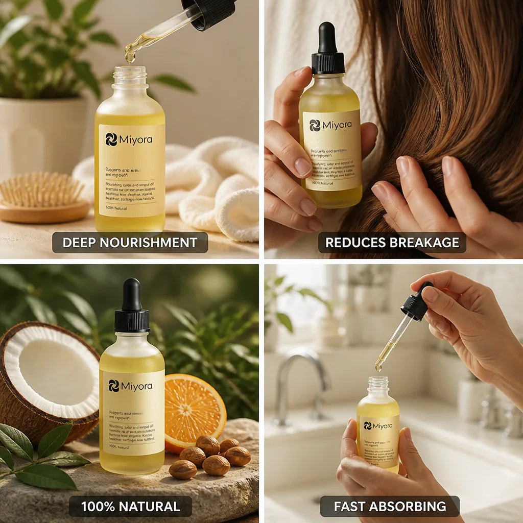 Hair Oil For Thinning Hair Strengthening Cold-Pressed Oils