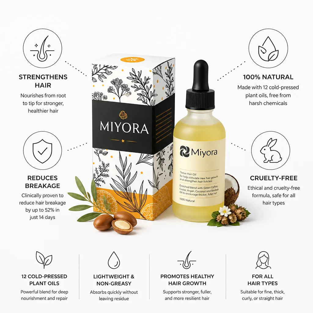 Hair Oil For Thinning Hair Strengthening Cold-Pressed Oils