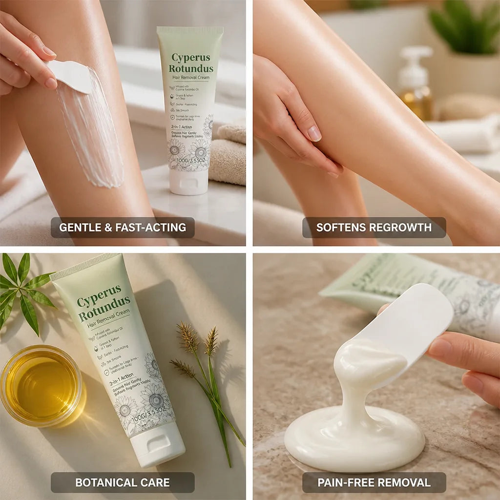 Hair Removal Cream Gentle & Fast-Acting Cyperus Rotundus Oil